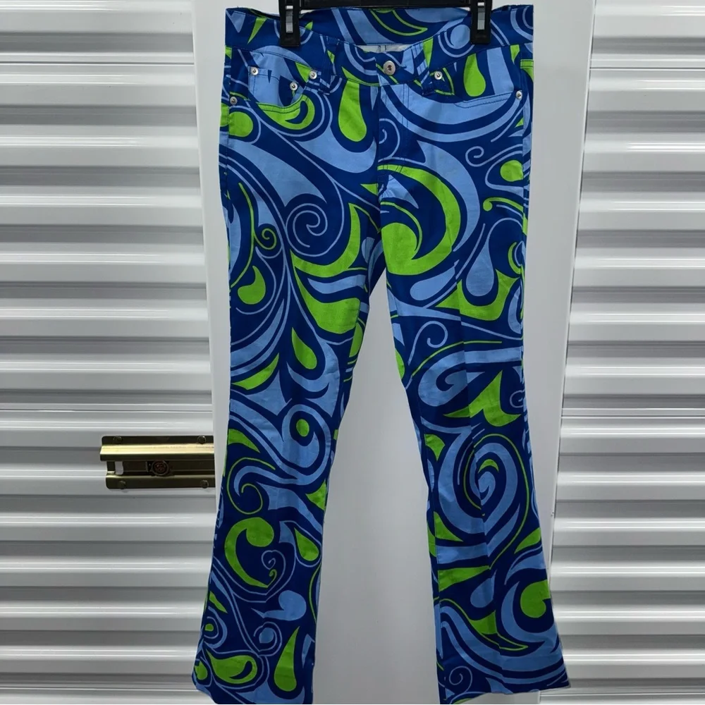 Loudmouth Vibrant Blue and Green Ladies Pants - Picture 2 of 9